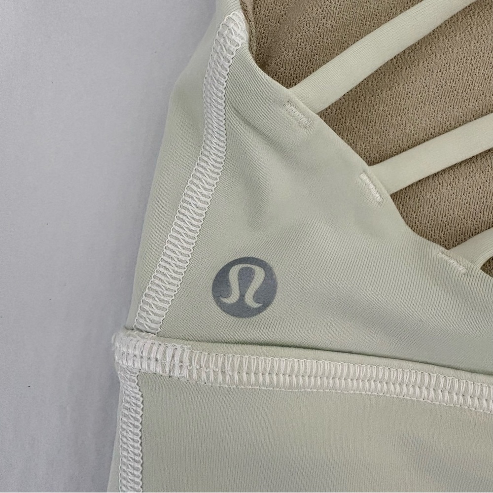 Lululemon | Free To Be High-Neck Longline Bra | Sz 10 A/B Cup | Pale Green | EUC - Picture 4 of 4